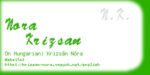 nora krizsan business card